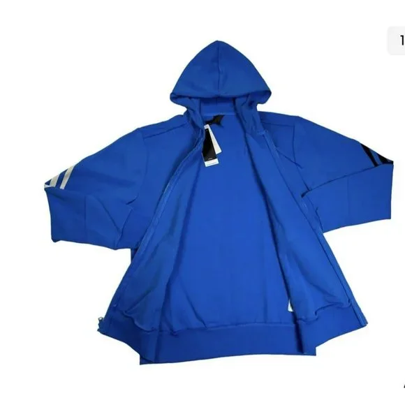 New Men's Size XL Adidas x Peloton FullZip Hoodie Jacket HG1525 Blue - Picture 4 of 7